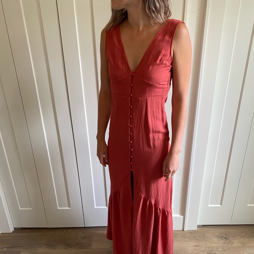 Dusty orange button up maxi